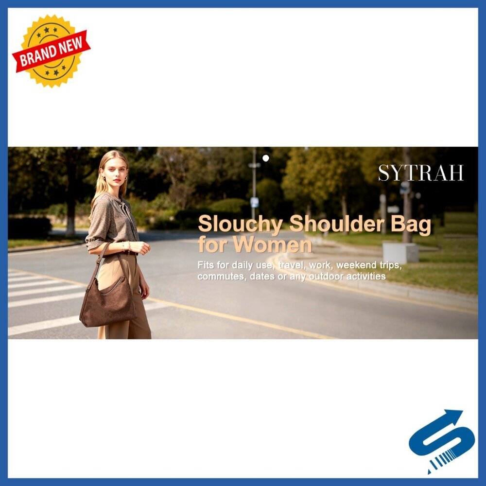 Suede Hobo Bag with Adjustable Strap, 5 Pockets, Casual Tote Purse - Picture 7 of 7
